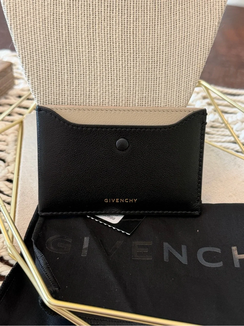 Givenchy Colorblock Leather Card Case - Black - New with Tags